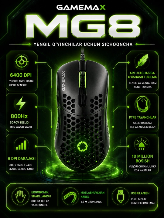 Sichqoncha Gamemax MG8