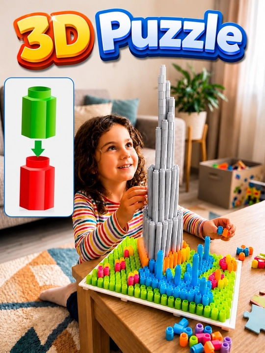 3D пазл, для детей 3+, красочная игрушка, пазл, развивающая игрушка, мозаики - 