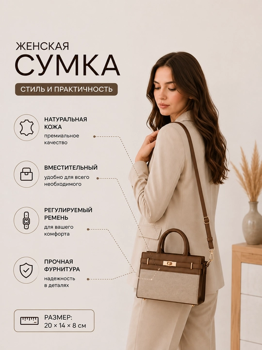 Ayollar uchun katta sumka, kundalik shopper va tout sumka, keng ichki bo‘limli - 