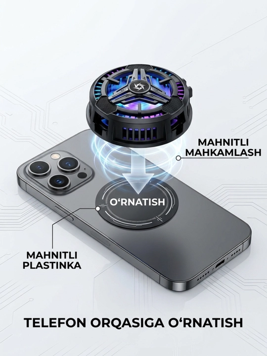 Магнитный кулер SL-10 для телефона с RGB-подсветкой