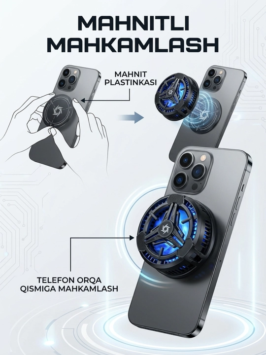 Магнитный кулер SL-10 для телефона с RGB-подсветкой