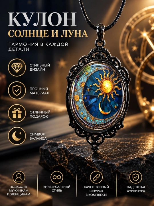 Кулон «Dark Bat» в готическом стиле, овальный медальон с витражным эффектом - 
