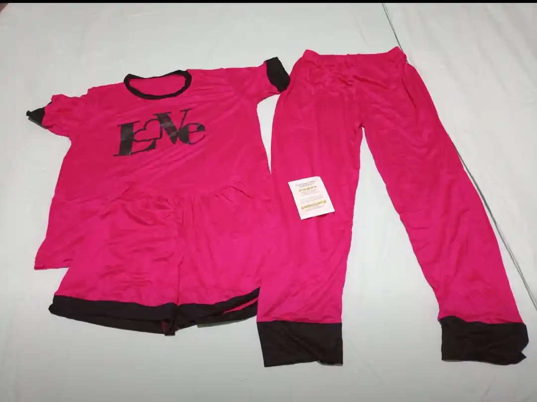 Ayollar uchun pijama 3ta 1da,uy kiyimi, tungi kiyim, sho'rtik mayka, shimli pijama