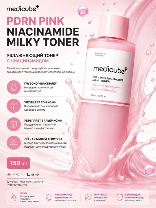 Medicube PDRN тонер ниацинамид увлажняющий тонер для лица
