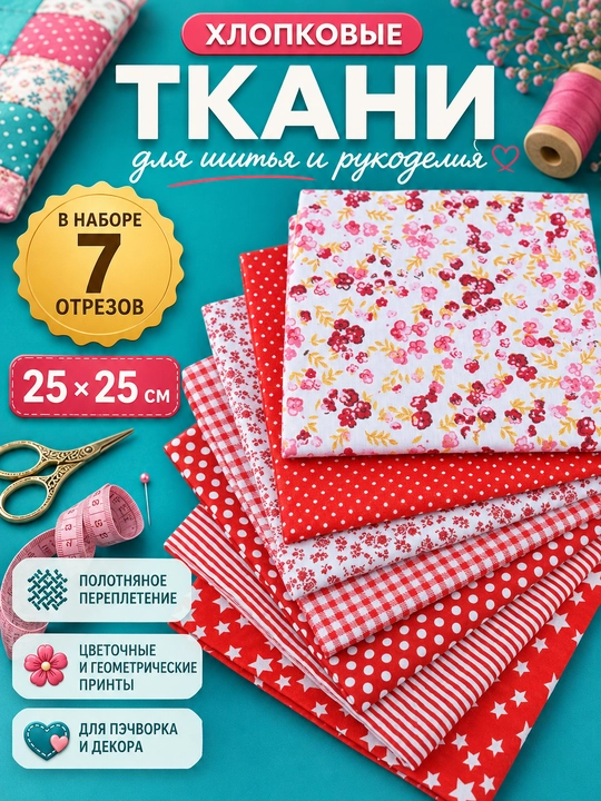 Paxtali matolar to‘plami pechvork, tikuvchilik va ijod uchun - 