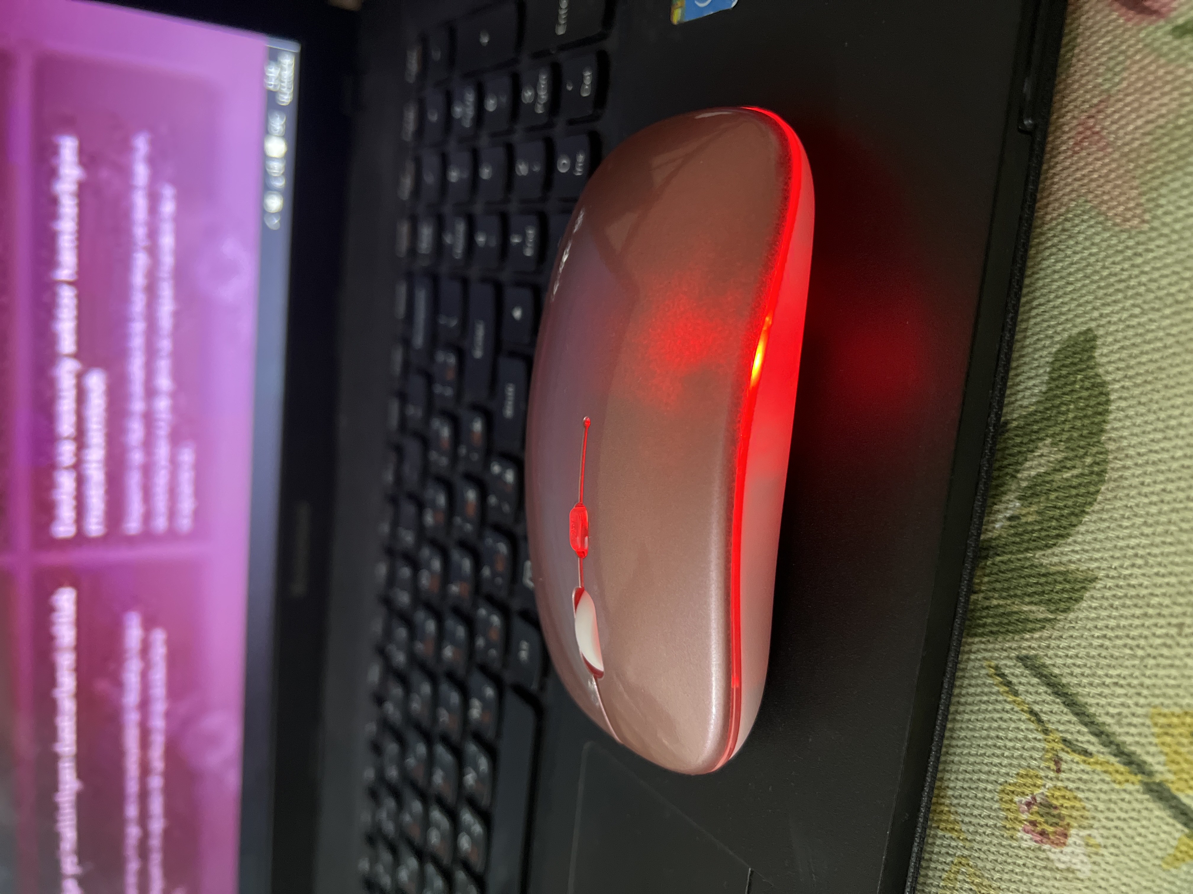 Imsiz sichqoncha Bluetooth +2.4G RGB jim ishlaydigan Type-C noutbuk kompyuter Mac uchun