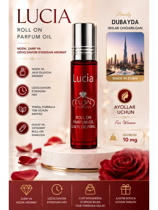 Erkaklar va ayollar uchun yog‘li atir, 10 ml - 