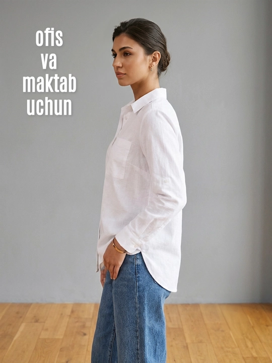 Ayollar ko‘ylagi, ayollar bluzkasi, uzun yengli klassik ko‘ylak, S-M-L-XL, Turkiya