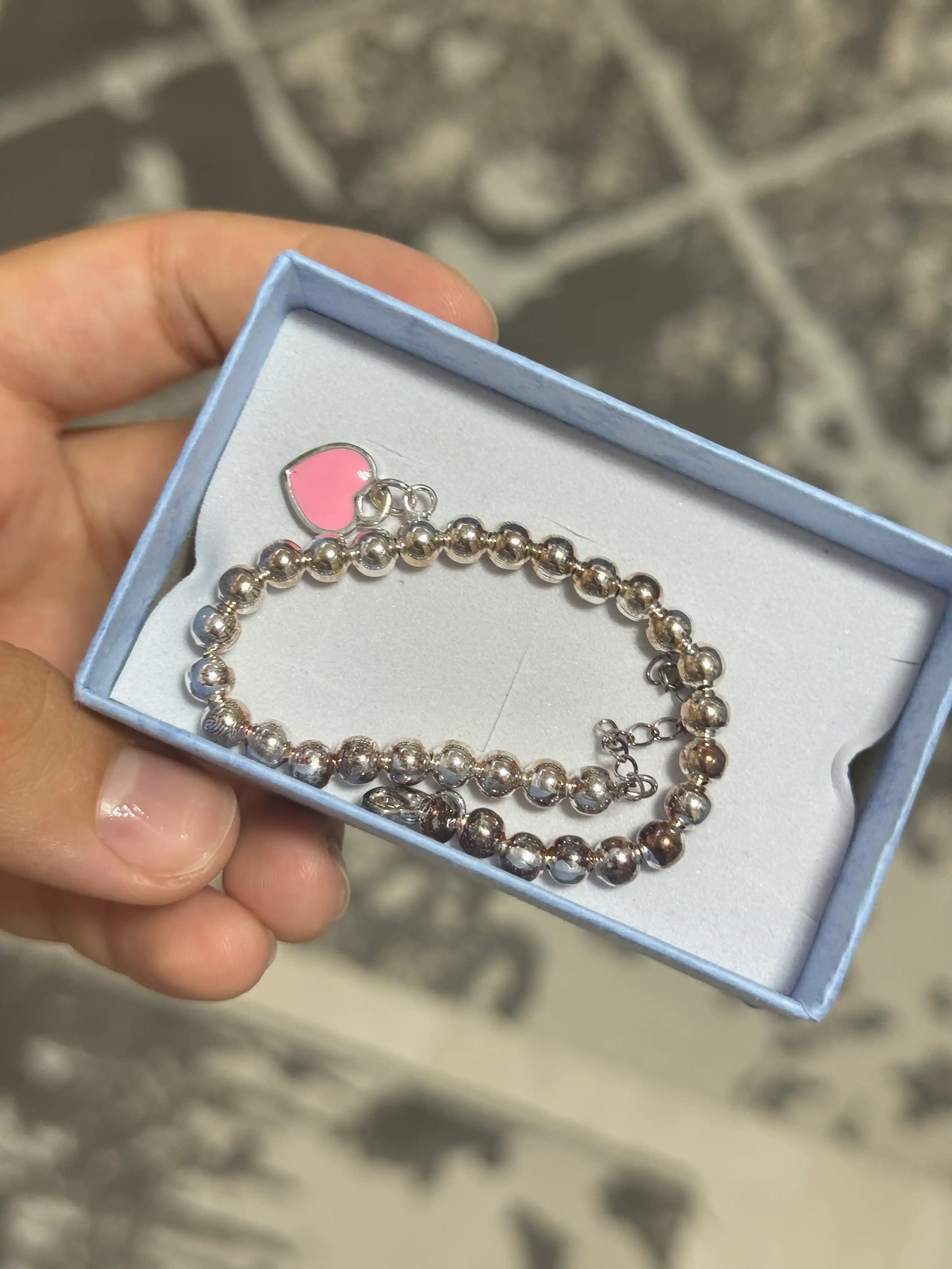 Женский браслет с подвеской в форме сердца Tiffany серебряное покрытие