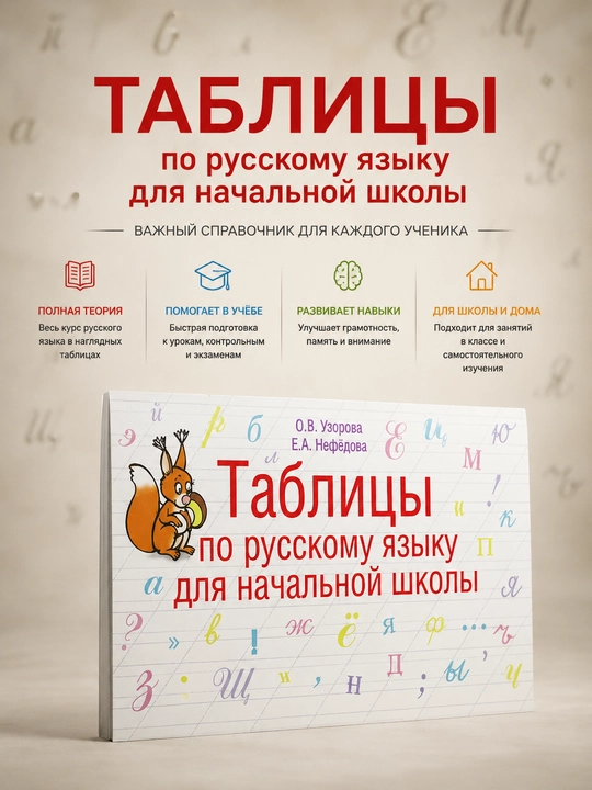Бошланғич мактаб учун рус тили бўйича жадваллар — О. В. Узоровa, Е. А. Нефёдова - 