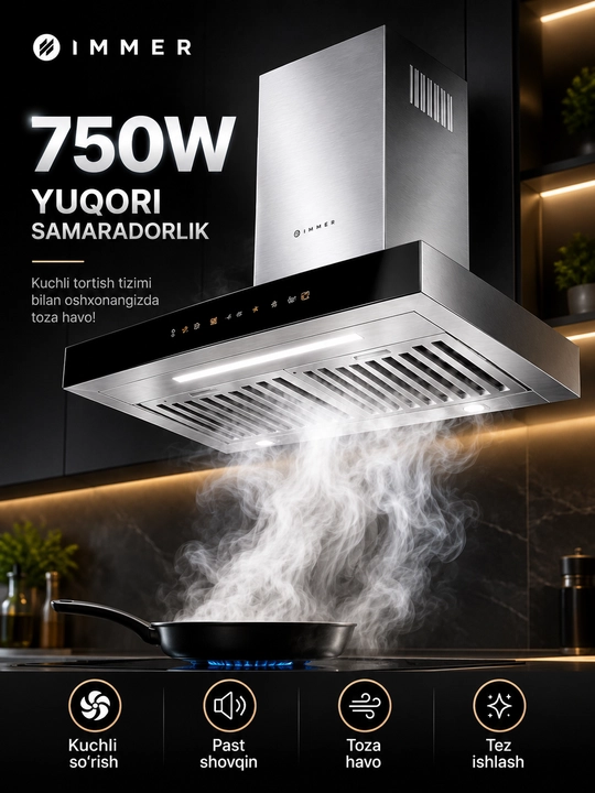 IMMER Contrast Inox oshxona dudburoni — 750W - 