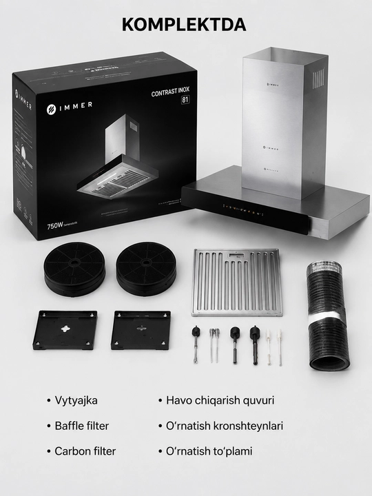 IMMER Contrast Inox oshxona dudburoni — 750W