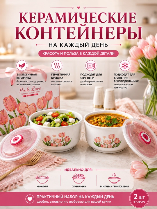 3 ланч-бокса для сохранения еды теплой, удобные и прочные