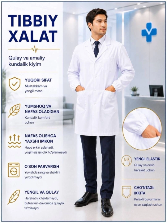 Tibbiyot xodimlari uchun tibbiy kiyim - 