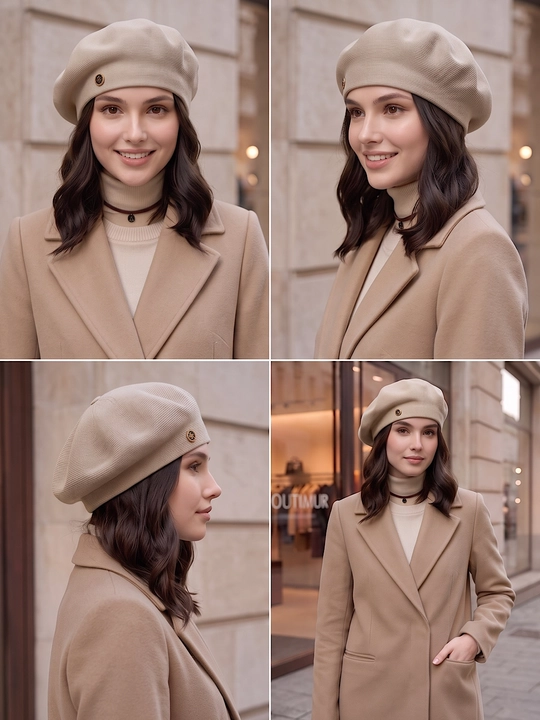 Ayollar uchun beretka, klassik to'qilgan beret va shapka Boni SNOWL