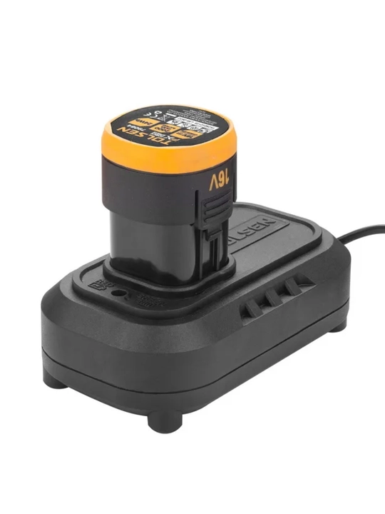 Akkumulyatorli shurupburagich TOLSEN 16V, 45 Nm, 10mm patron, 2ta 2Ah akkumulyator va keys