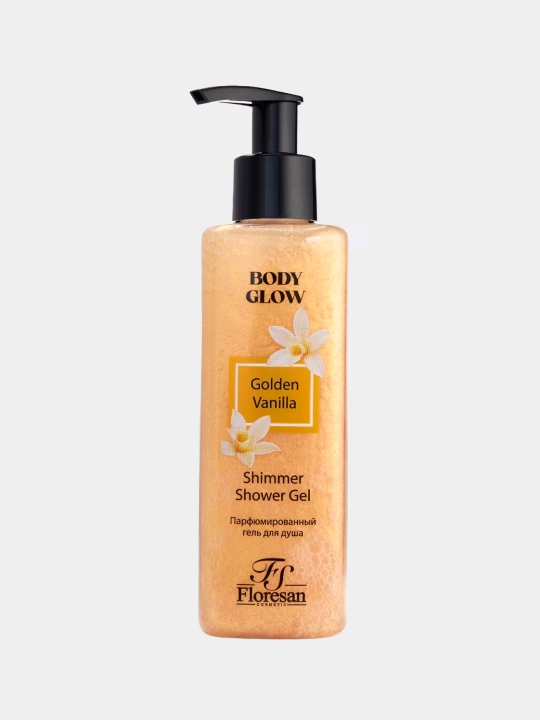 "Body Glow" dush parvarishlash geli, Golden Vanilla shimmeri bilan xushbo‘y, 250 ml - 
