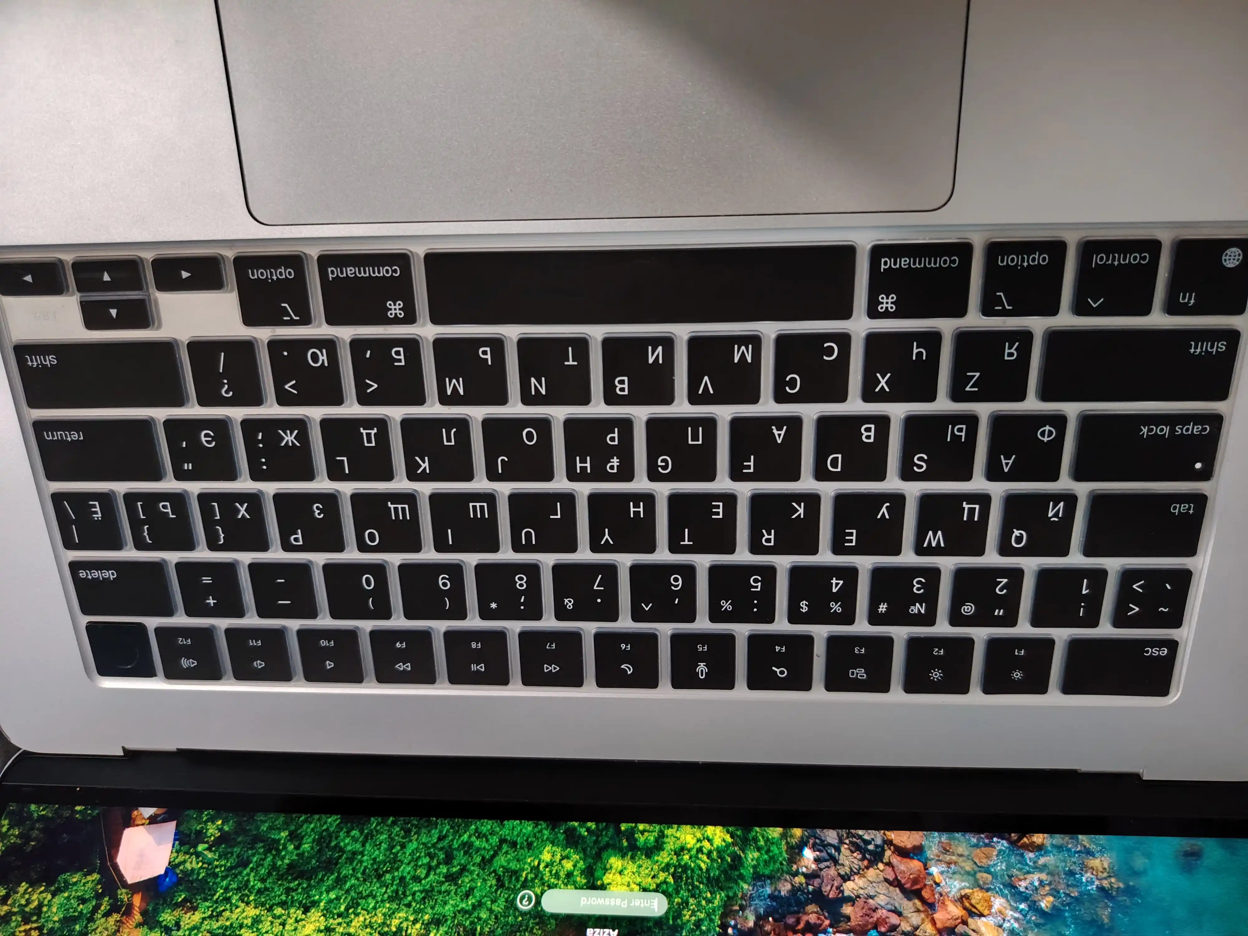 Пленка/наклейка на клавиатуру с русской раскладкой для Macbook Air/Pro/13.3/13.6/M1/M2
