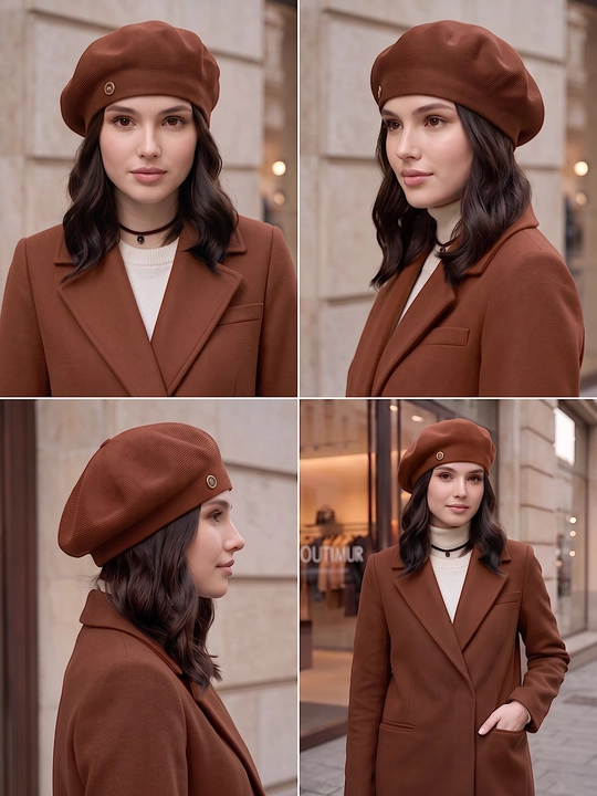 Ayollar uchun beretka, klassik to'qilgan beret va shapka Boni SNOWL