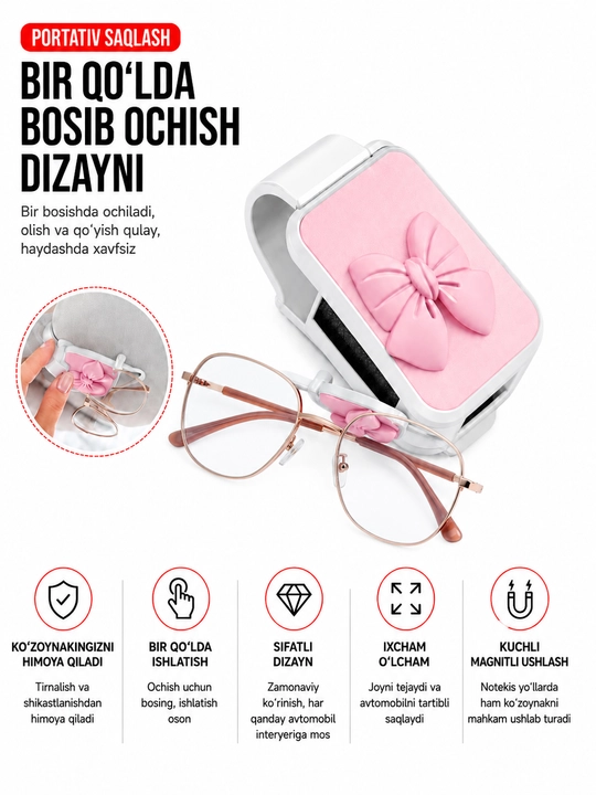 Quyoshdan himoyalovchi soyabonli avtomobil kozoynagi uchun ushlagich qisqich ayollar uchun - 