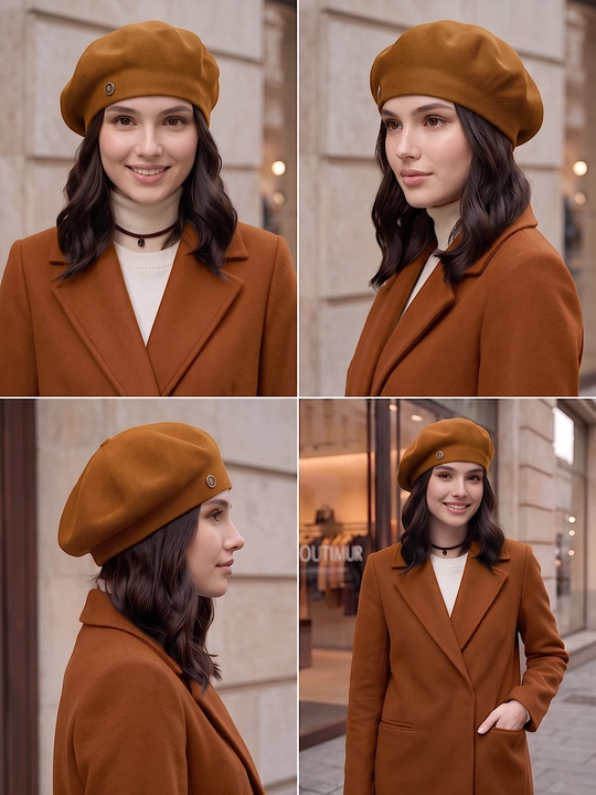 Ayollar uchun beretka, klassik to'qilgan beret va shapka Boni SNOWL