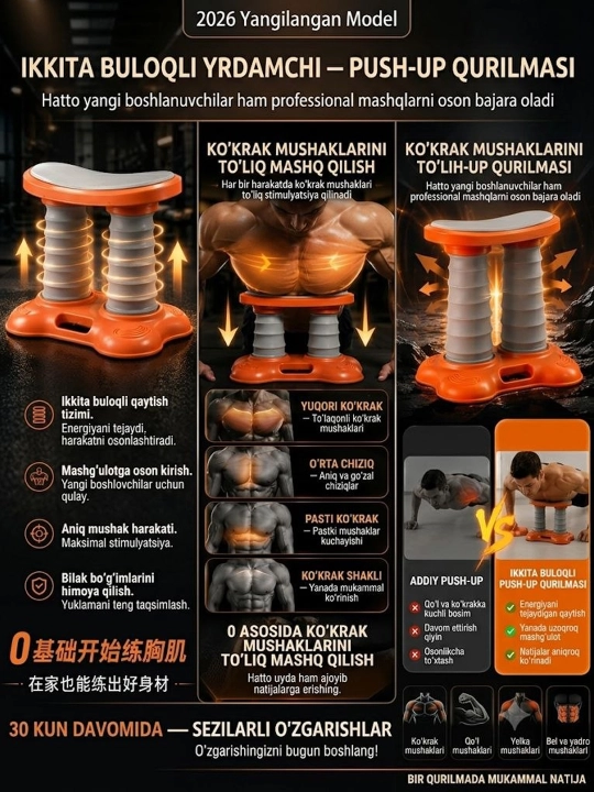 Тренажер для грудных мышц, Тренажер для отжиманий - 