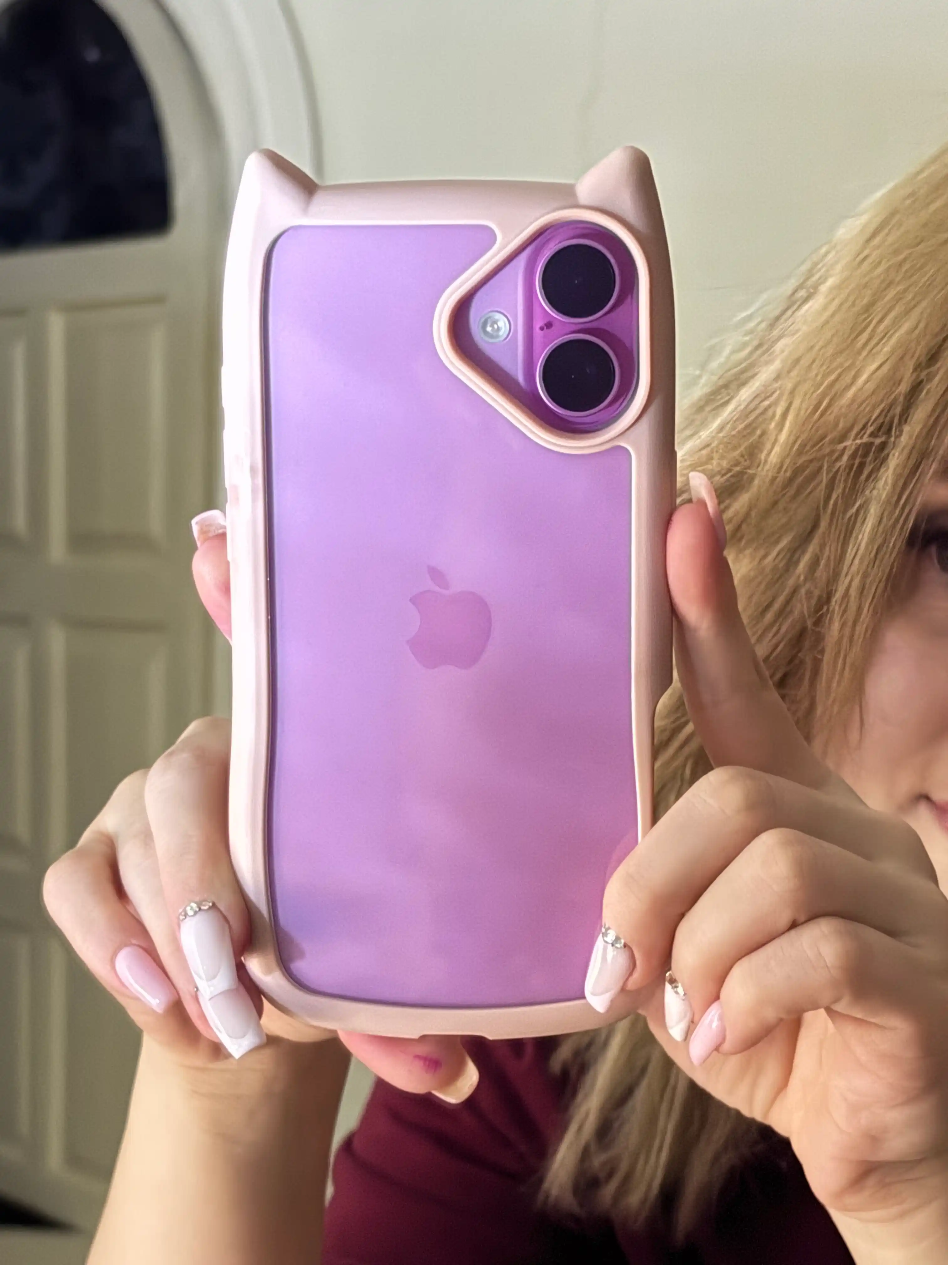 Прозрачный 3D чехол с кошачьими ушками для IPhone X,XR,XS,11,12,13,14,15,16,17/18 Pro Max