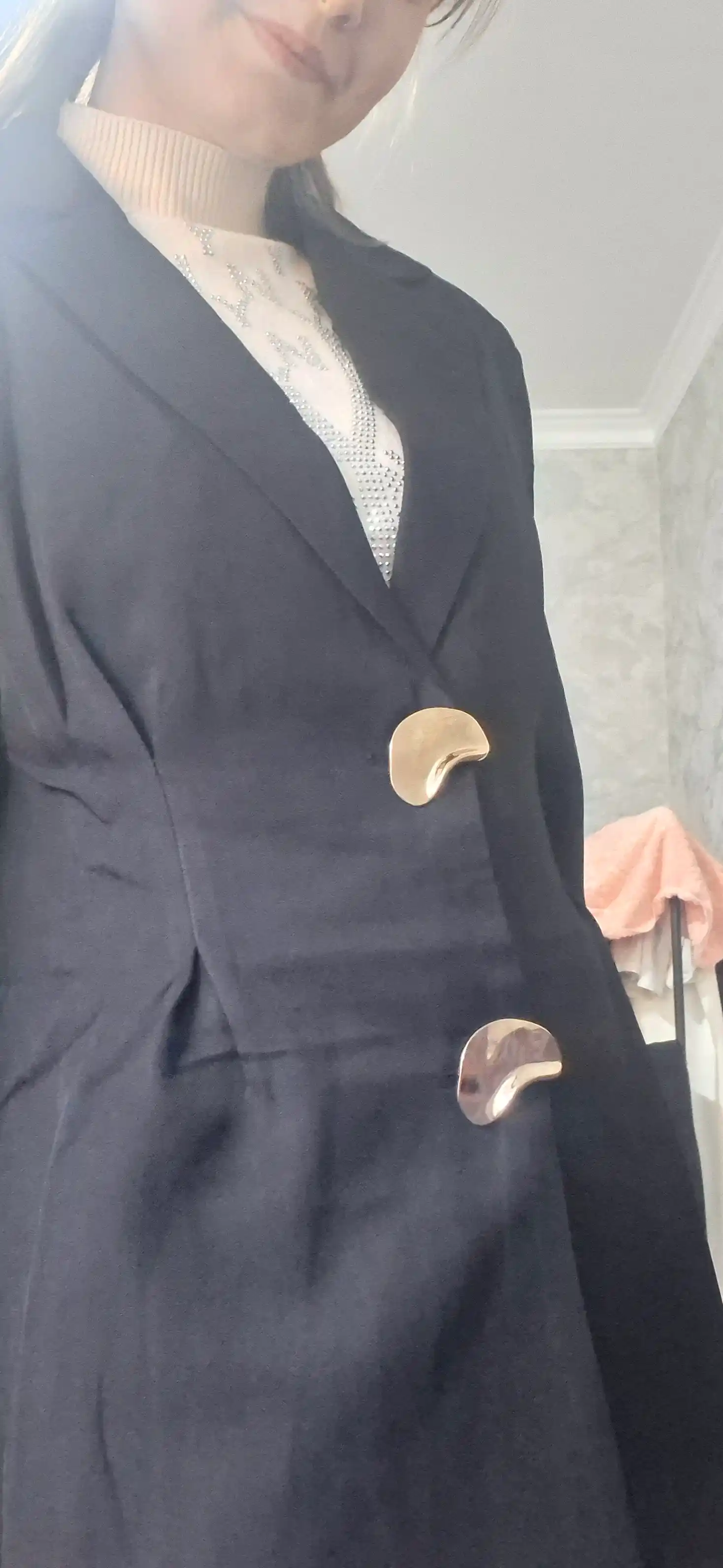 Ayollar shim kostyumi, ikki qism klassik pidjak va keng shim, ofis kostyumi va pidjak