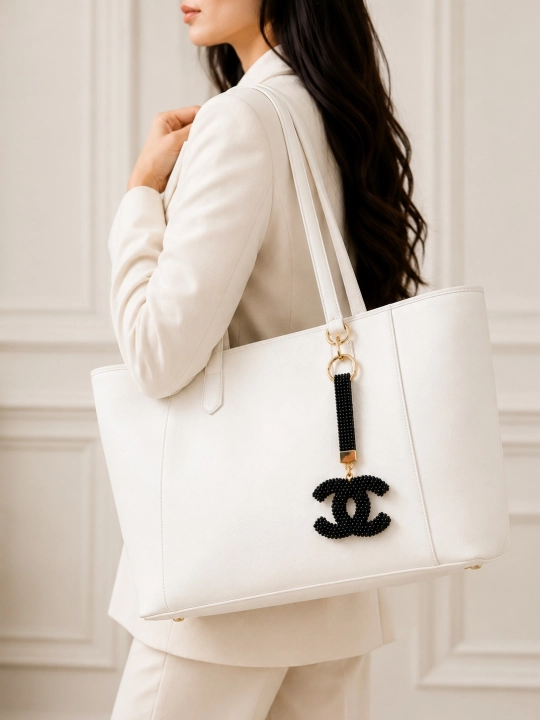 Брелок в стиле Chanel для женщин – аксессуар для ключей и сумки