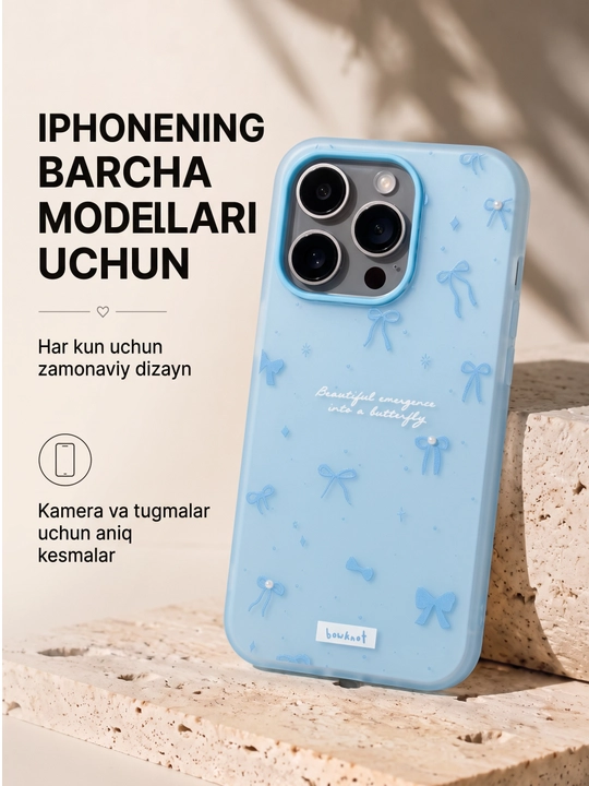 IPhone XR, X, XS, XS Max, 11, 12, 13, 14, 15, 16, Pro, Pro Max uchun g'ilof - 