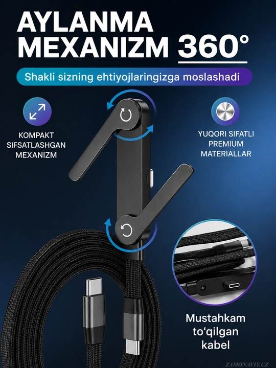 Кабель Type-C для зарядки  (iPhone, Samsung, ), провод для быстрой зарядки , 240W, 1.5 м