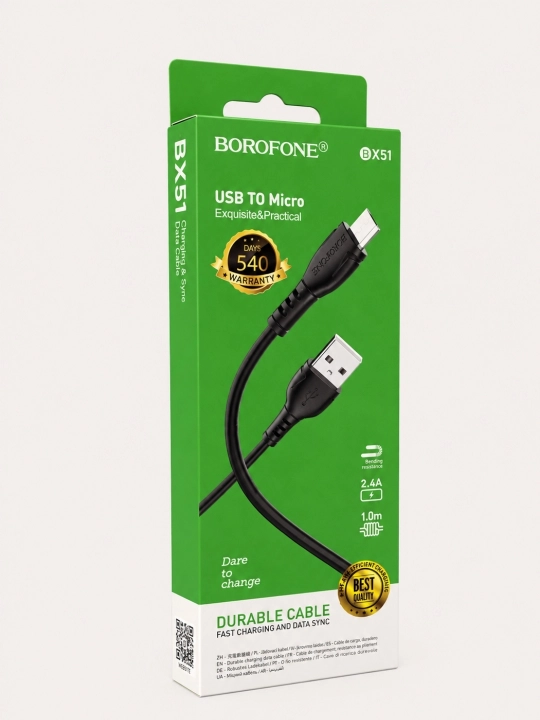 Micro USB, Lightning, Type-C, 1 m, tez zaryadlash va ma’lumot uzatish