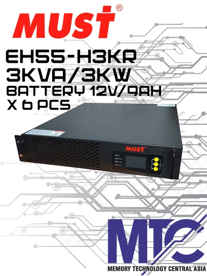 UPS MUST EH55-H3KR 3000VA/3000W — Sof sinus to'lqinli onlayn UPS - 