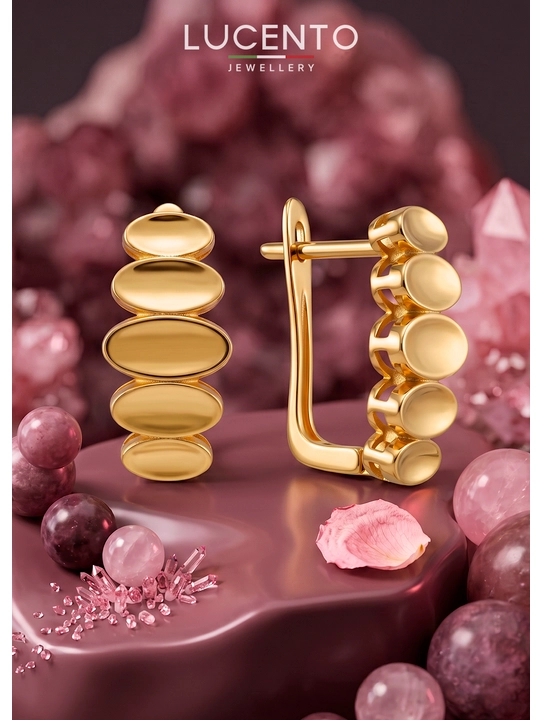 LUCENTO JEWELLERY brendining 585 probadagi nafis ayollar tilla ziraklari