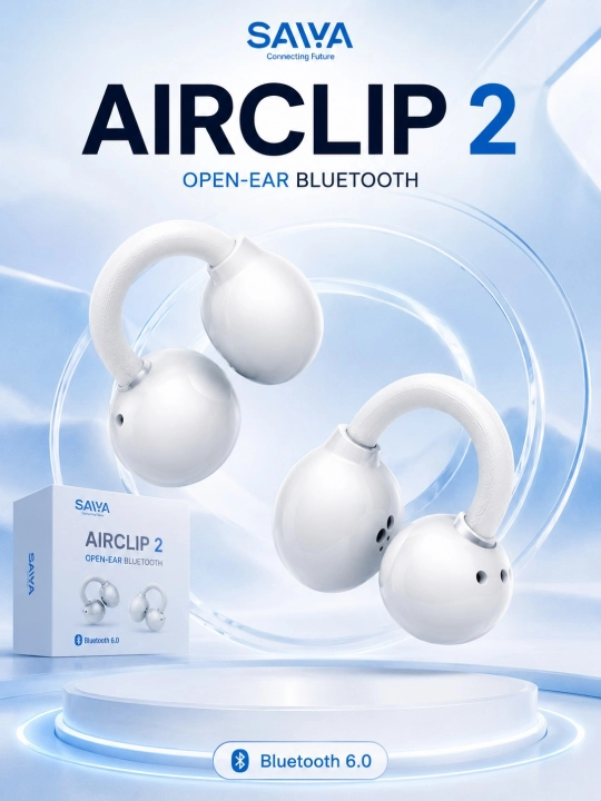 SAIWA AIRCLIP 2 Bluetooth наушники, Open Ear, беспроводные спортивные наушники - 