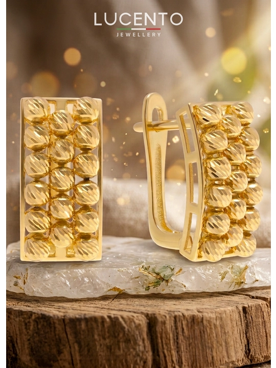 Золотые серьги LUCENTO JEWELLERY, проба 585, женские
