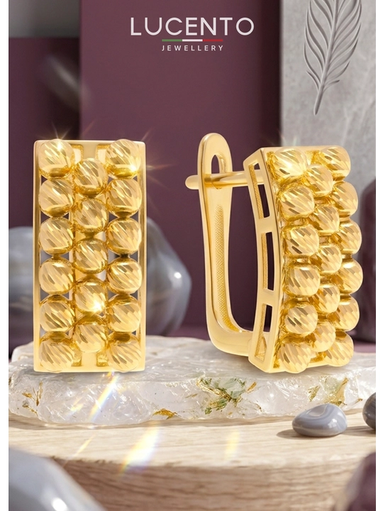 Золотые серьги LUCENTO JEWELLERY, проба 585, женские - 