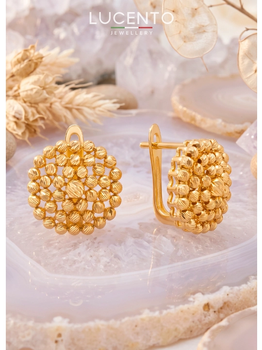 Стильные золотые женские серьги LUCENTO JEWELLERY из золота 585 пробы - 