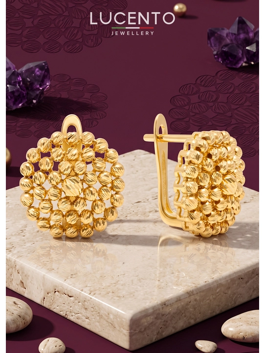 LUCENTO JEWELLERY brendining 585 probadagi nafis ayollar tilla ziraklari