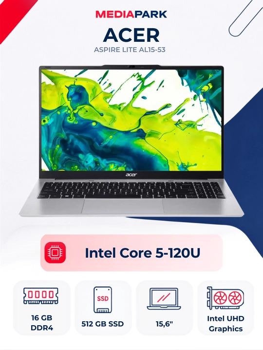 Noutbuk Acer Aspire Lite AL15-53 5-120U/16GB RAM/512GB SSD/15.6 FHD/D - 