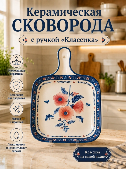Dastali keramika tovasi skovoroda - 