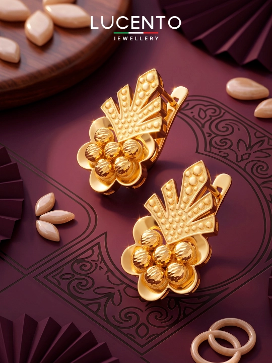 Золотые серьги LUCENTO JEWELLERY 585 проба - 