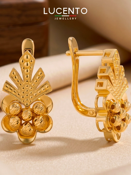 LUCENTO JEWELLERY brendining 585 probadagi nafis ayollar tilla ziraklari