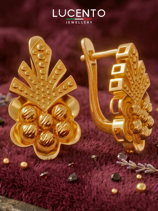 LUCENTO JEWELLERY brendining 585 probadagi nafis ayollar tilla ziraklari