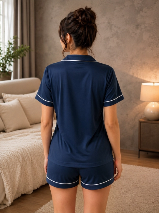 Ayollar pijamasi dvoyka, uy kiyimi, XB mato, tugmachali, shortik, L-XXXL