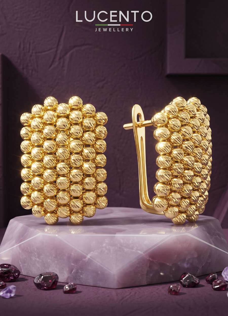 Золотые серьги LUCENTO JEWELLERY 585 проба - 