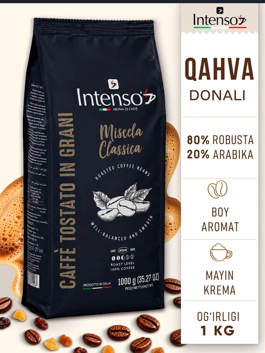 Intenso Caffè Classico donali kofe 80% robusta - 20% arabika 1 kg