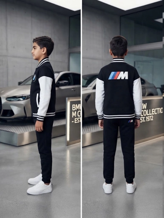 Bolalar uchun BMW uslubidagi sport kostum va bomber kiyimi kuzgi va bahorgi mavsumiy kiyim