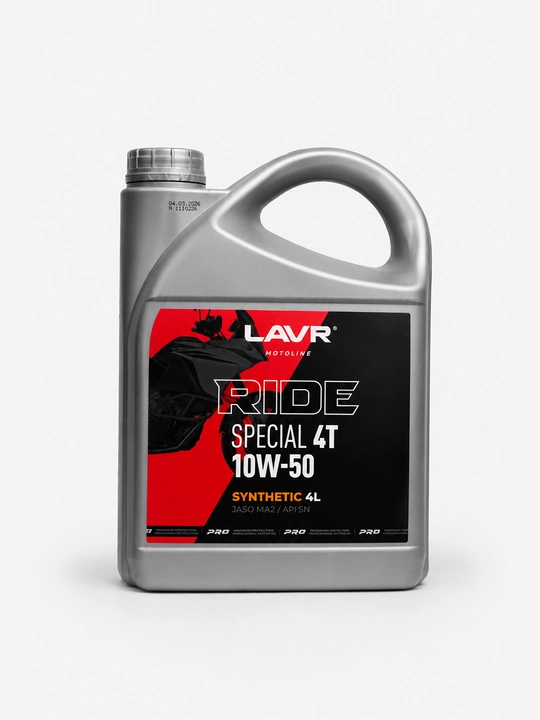 Моторное масло RIDE SPECIAL 4Т 10W-50 SN LAVR motoline, 4 л / Ln7792 - 
