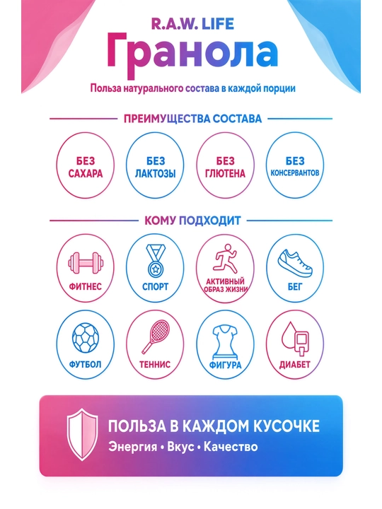 R.A.W. LIFE Гранола «Кокос-Банан» 220 г
